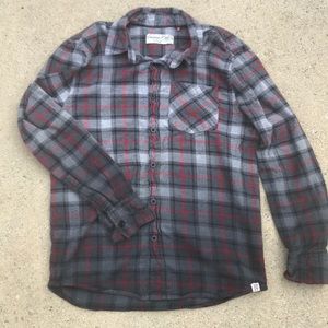 Boys Sovereign Code dip-dye flannel shirt MD/10-12